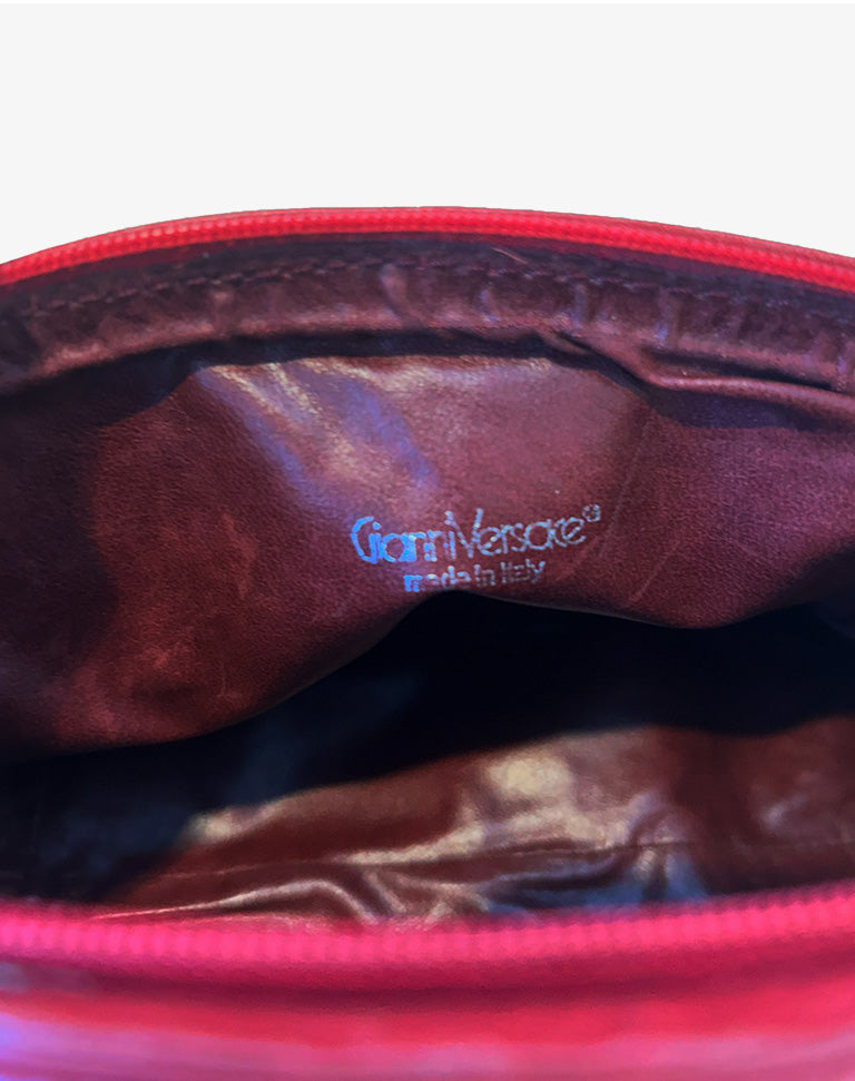 Trousse Beauty Gianni Versace pelle rossa vintage