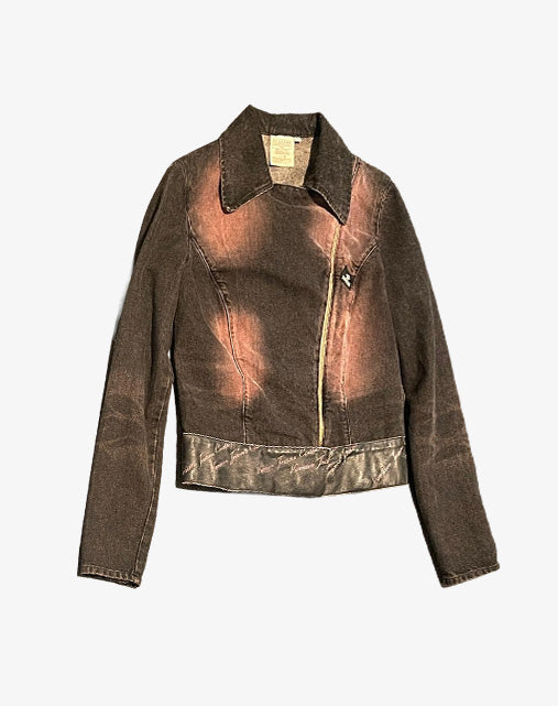 Versace Jeans Couture Denim Biker Jacket Made in Italy Y2K anni 2000