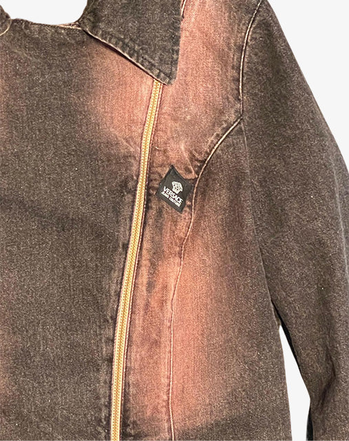 Versace Jeans Couture Denim Biker Jacket Made in Italy Y2K anni 2000