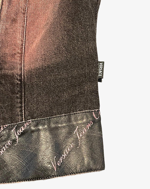 Versace Jeans Couture Denim Biker Jacket Made in Italy Y2K anni 2000