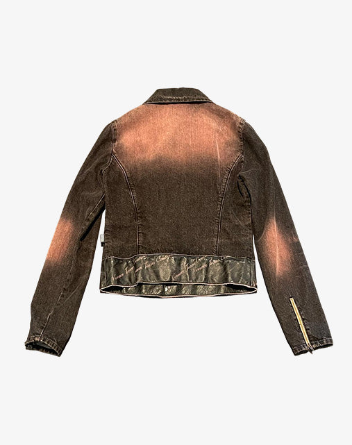 Versace Jeans Couture Denim Biker Jacket Made in Italy Y2K anni 2000
