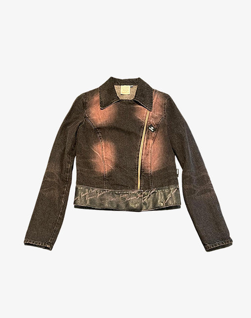 Versace Jeans Couture Denim Biker Jacket Made in Italy Y2K anni 2000