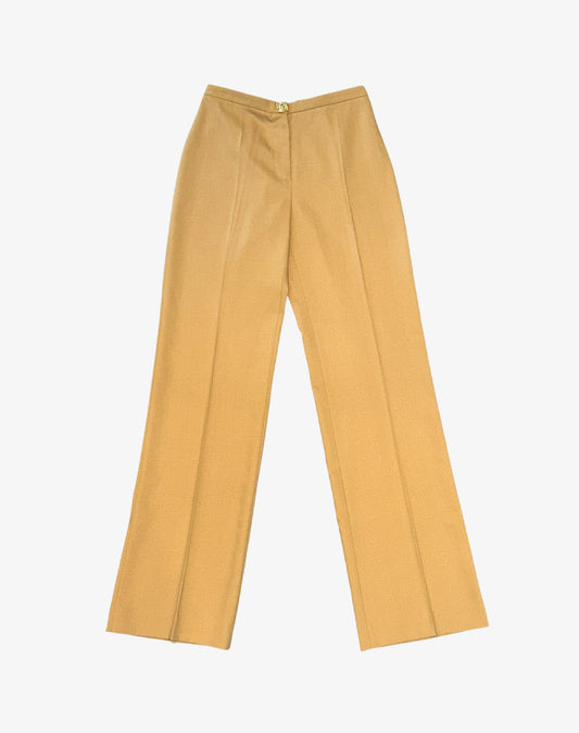 Pantaloni Versace Classic V2 donna beige cammello vintage fine anni 2000