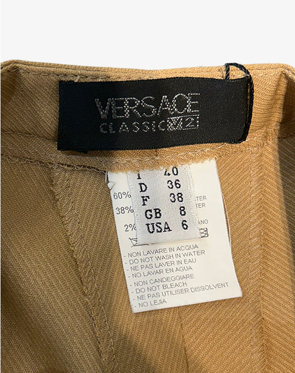 Pantaloni Versace Classic V2 donna beige cammello vintage fine anni 2000