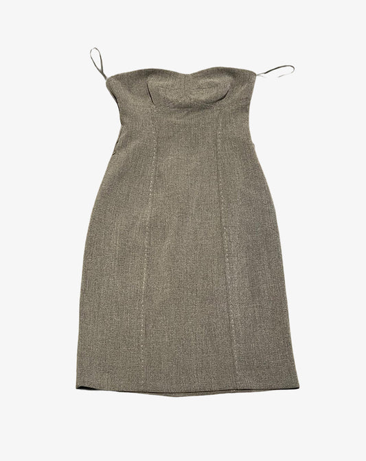 Twin Set Simona Barbieri Abito Bustier Grigio Nuovo con Cartellino Taglia S