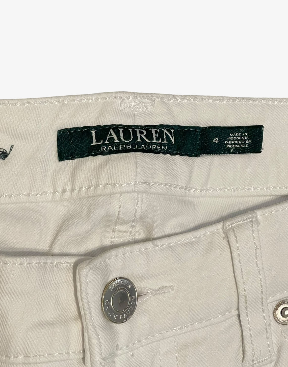 Lauren Ralph Lauren Jeans donna bianchi a gamba dritta Taglia 4 USA