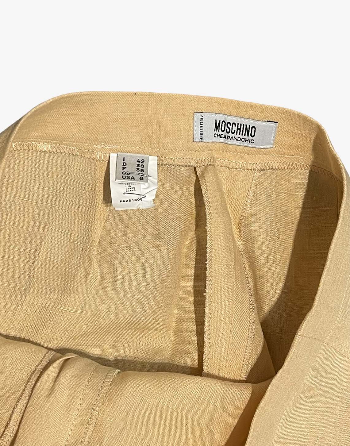 Moschino Cheap and Chic pantaloni donna in lino a zampa taglia 42