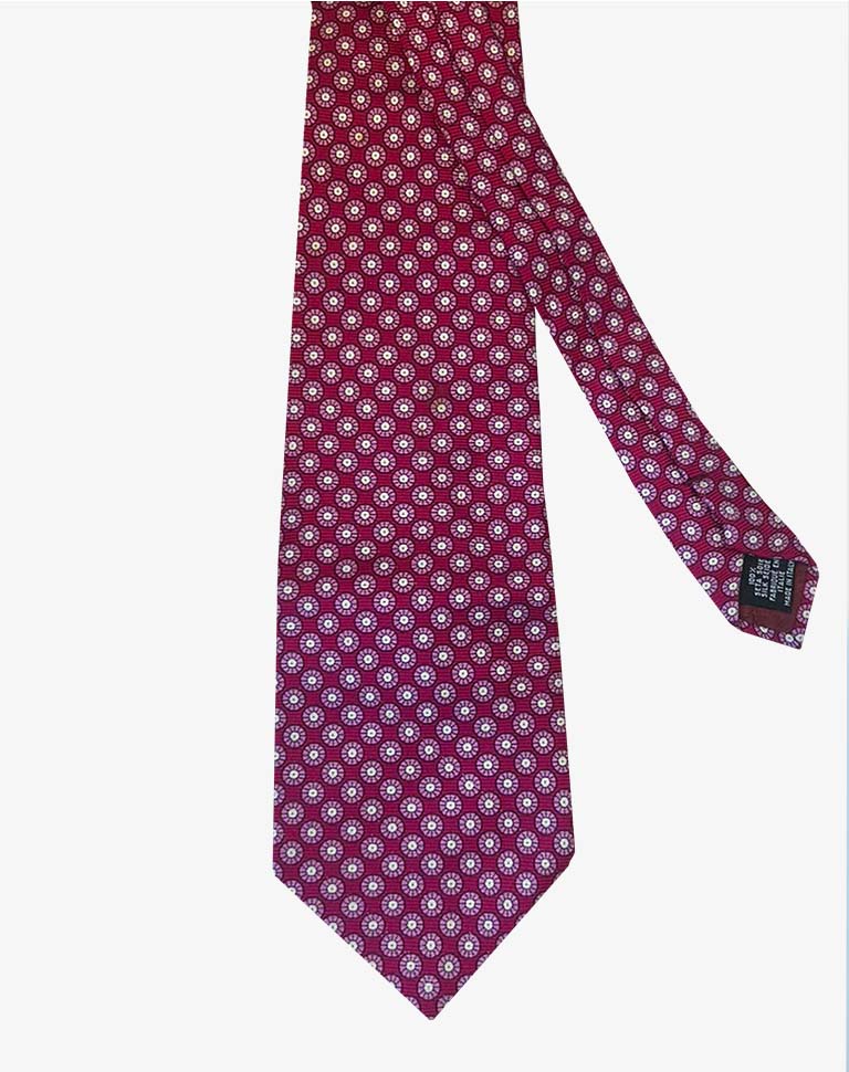 Cravatta vintage Yves Saint Laurent in seta fantasia bordeaux