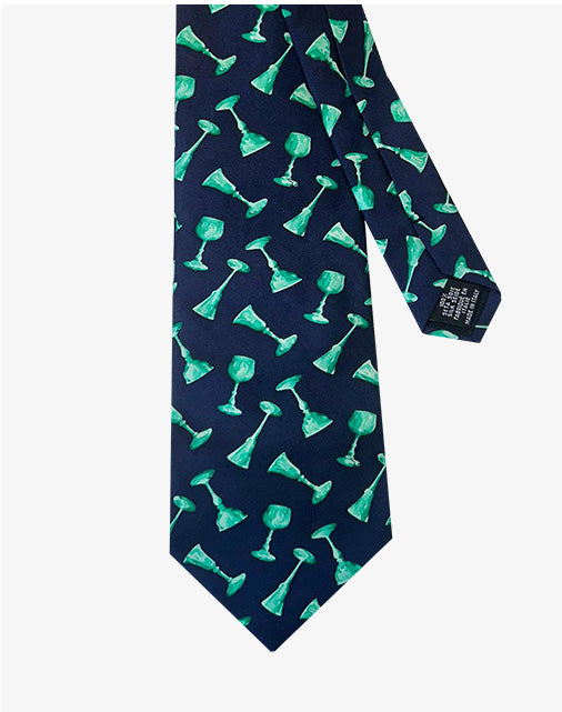 Cravatta vintage Trussardi in seta fantasia blu e verde
