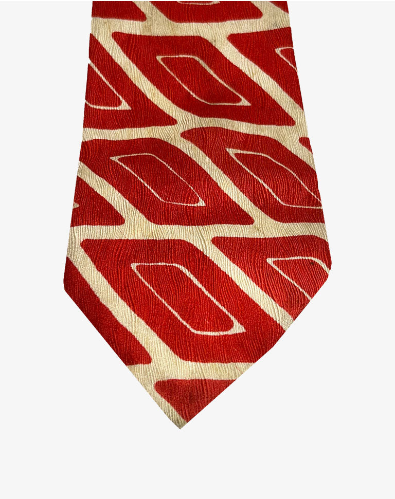 Cravatta vintage Pierre Cardin Paris in seta fantasia rossa